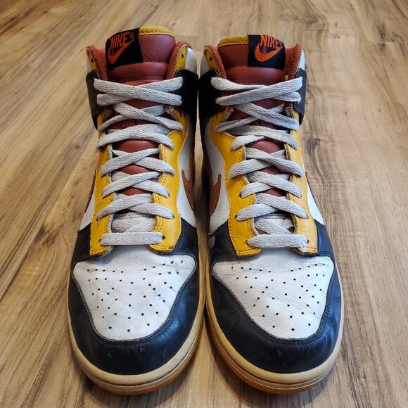2007 Nike Dunk high black orange blaze pro gold size mens 9us - Picture 3 of 6